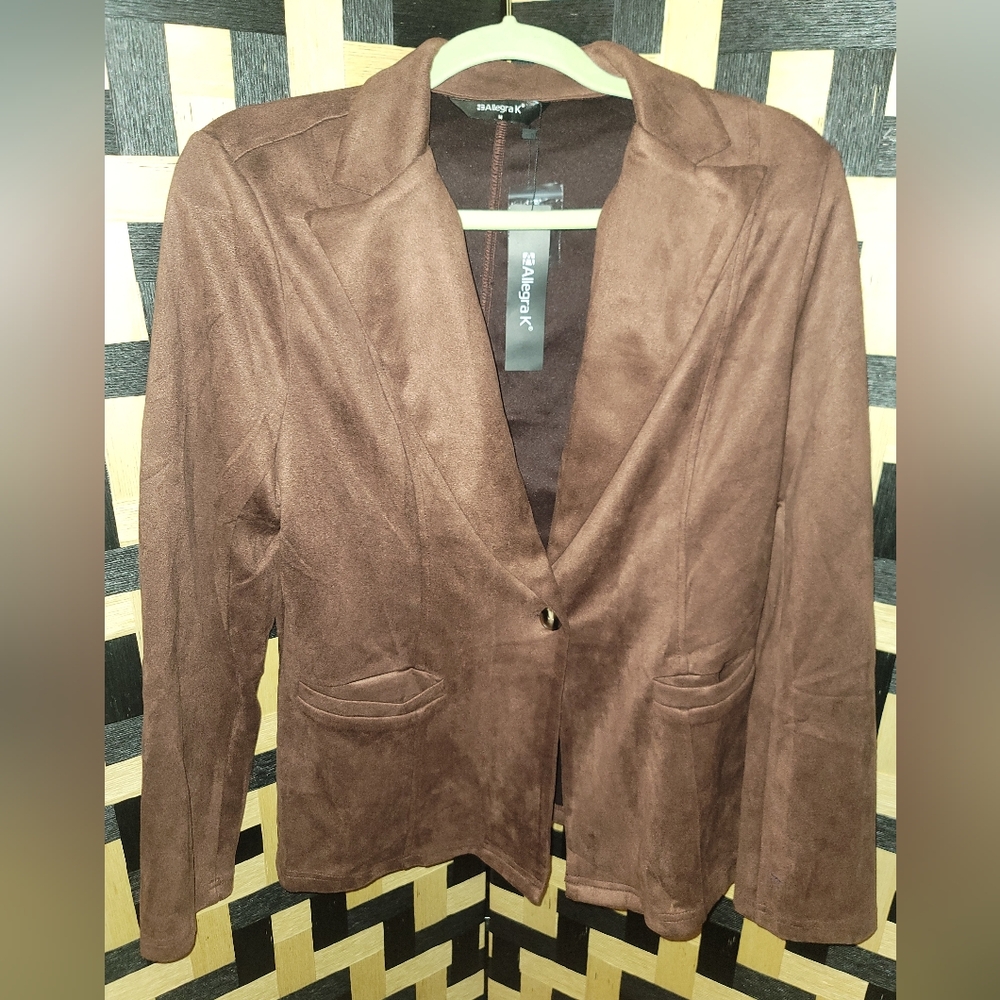 NWT Allegra K Brown Lightweight Shirt Jacket